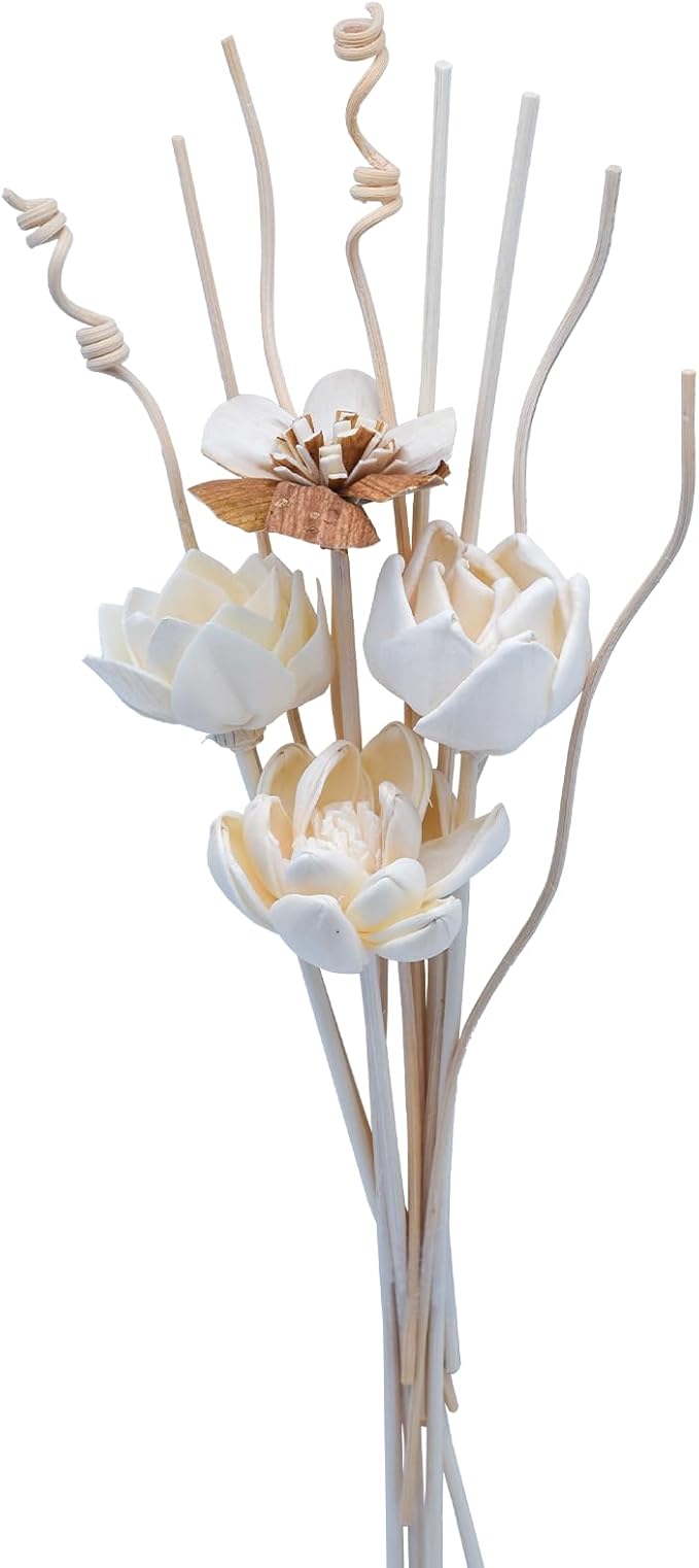 Flowers Reed Diffuser Sticks Set, Scent Diffuser Stick, Fake Dried Flowers Fragrance Oil Reed Diffuser Sticks for Bathroom Shelf, Office, Home Kitchen Decor (Bottle Not Included)