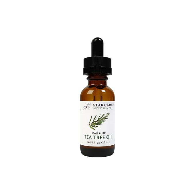 100% Pure Tea Tree Essential Oil for Hair, Scalp, and Skin Care Cold Pressed Undiluted & Hexane Free Melaleuca Oil Premium Glass Bottle with Dropper, 1 fl oz (30ml)