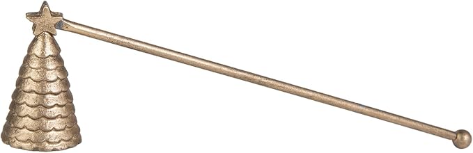 NIKKY HOME Candle Snuffer, Vintage Candle Extinguisher with Long Handle, Christmas Tree Shape Decorative Metal Wick Flame Snuffer Candle Accessory