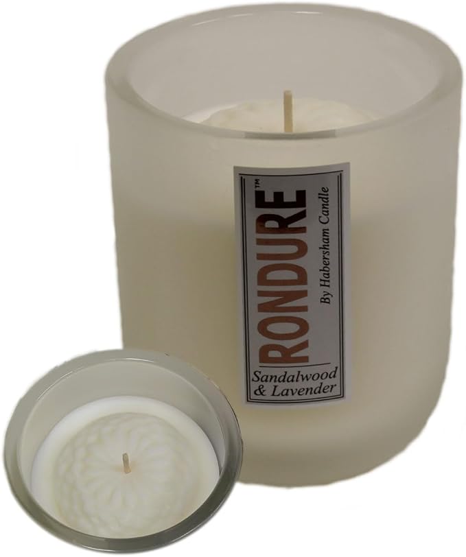 Habersham Rondure Candle – Sandalwood & Lavender Scented Candle, Up to 55 Hours Burn Time, Authentic and Long Lasting Fragrance, Soy Blend Wax, 9.5 oz Glass Jar Candle