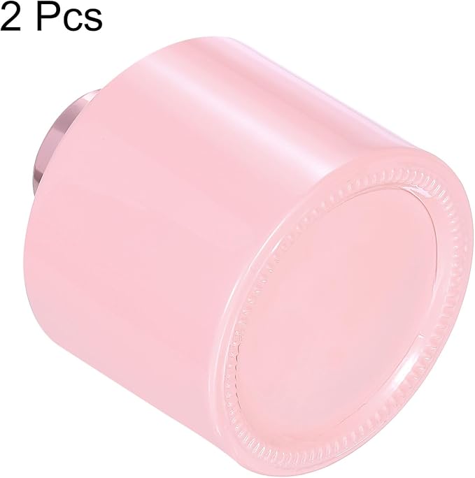 HARFINGTON 2pcs Empty Glass Diffuser Bottle 140ml/4.7oz Refillable Fragrance Accessories Aromatherapy Jar Container for Replacement Reed Diffuser DIY Home Bathroom Pink with Gold Tone Cap