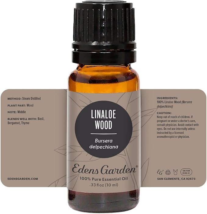 Edens Garden Linaloe Wood Essential Oil- 100% Pure Premium Grade, Undiluted, Natural, Therapeutic, Aromatherapy, The Best for Diffuser, Skin, Face, Hair 10 ml (.33 fl oz)