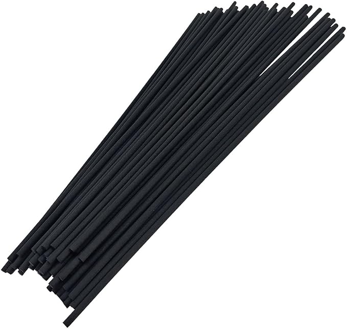50PCS Black Fiber Reed Diffuser Sticks 12 Inch Long 4mm Diameter Strong Absorption Refill Replacement Reeds for Diffuser Stick Essential Oil Scented Aroma Fragrance Rod for Home Office Spa
