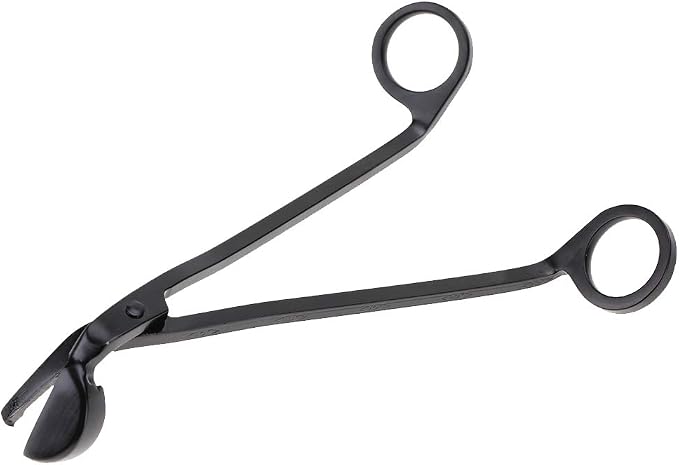 Changor Stainless Steel Candle Heart Clamp/Holder Wick Trimmer Scissors Tool for Home Use, Durable and RustResistant Candle Wick Scissors for Daily Life, 1 Piece, 6.9 * 2.3in, Black (Black)