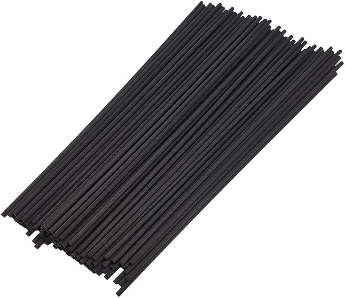 100PCS Black Fiber Reed Diffuser Sticks 12 Inch Long 4mm Diameter Strong Absorption Refill Replacement Reeds for Diffuser Stick Essential Oil Scented Aroma Fragrance Rod for Home Office Spa