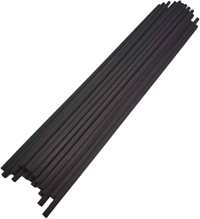 25PCS Black Fiber Reed Diffuser Sticks 12 Inch Long 5mm Diameter Strong Absorption Refill Replacement Reeds for Diffuser Stick Essential Oil Scented Aroma Fragrance Rod for Home Office Spa