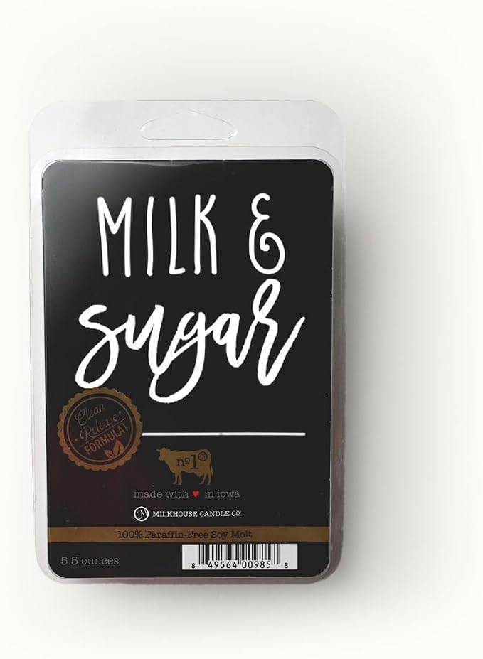 Milkhouse Candle Company Milk & Sugar Soy Wax Melts - Caramelized Sugar | Warm Milk | Vanilla & Nutmeg Scented - 5.5 oz, Hand-Poured, Made in the USA