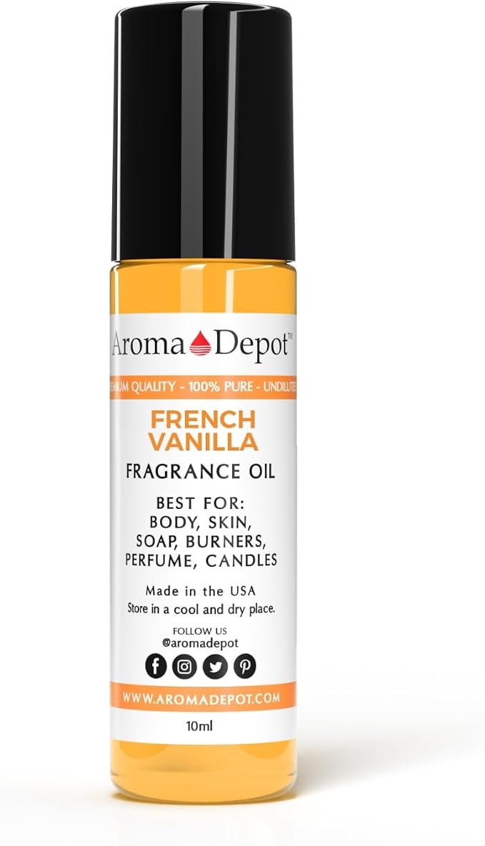 Aroma Depot French Vanilla Perfume/Body Oil (7 Sizes) Our Interpretation, Premium Quality Uncut Fragrance Oil Sweet Scent (1 Bottle 1/3 Roll On (10ml))