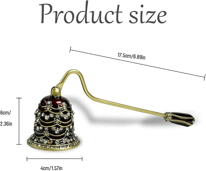 Candle Snuffer Vintage Unique Candle Extinguisher Snuffer with Long Handle Decorative Candle Extinguisher Metal Candle Stopper Candle Accessories Gift (Red)