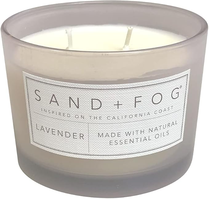 Sand + Fog Scented Candle - Lavender – Additional Scents and Sizes – 100% Cotton Lead-Free Wick - Luxury Air Freshening Jar Candles - Perfect Home Decor – 12oz…