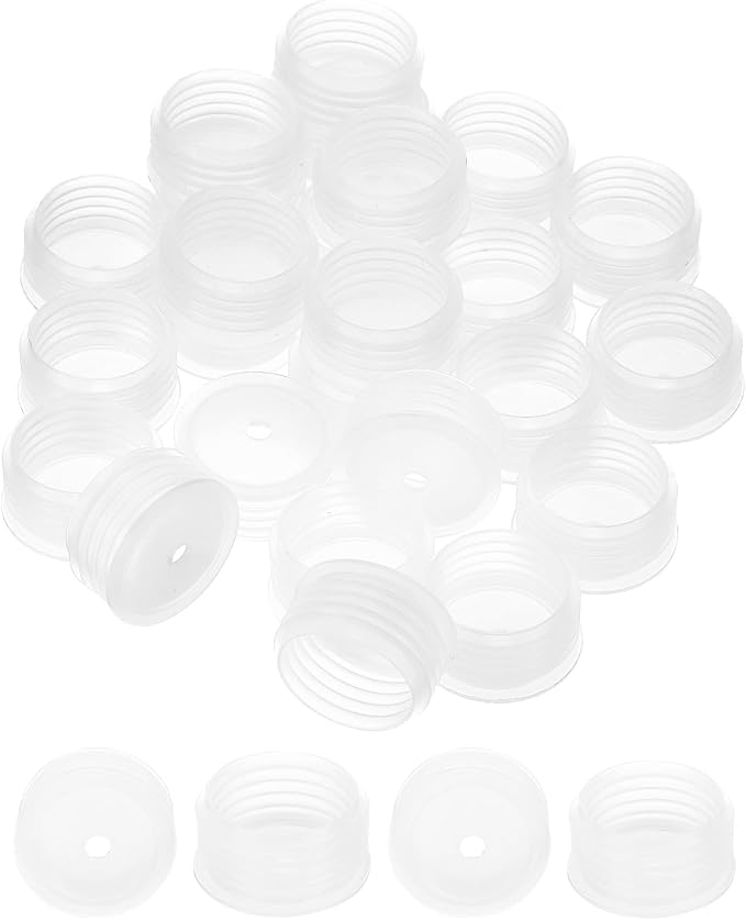 PATIKIL Bottle Adapter 0.98"/25mm Press in Plugs Clear 25Pcs, 0.17" Hole | for Oral Dispenser Liquid Oil Plastic Glass Bottles Stopper