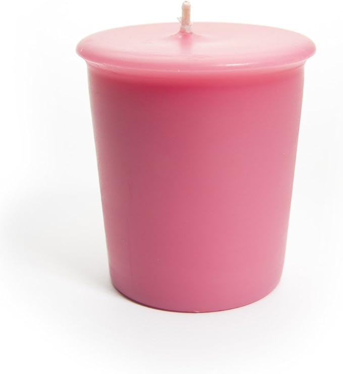 Stargazer Lily Soy Votive Candles - Scented with Natural Fragrance Oils - 6 Pink Natural Votive Candle Refills - Flower & Floral Collection