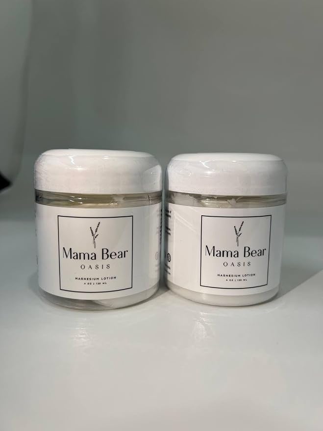 Mama Bear Oasis Lotion - Magnesium Cream - Lavender Magnesium Lotion for Foot, Hands, Legs, Toes Includes Arnica, Vitamin B6, Aloe Vera, MSM (Pack of 2)