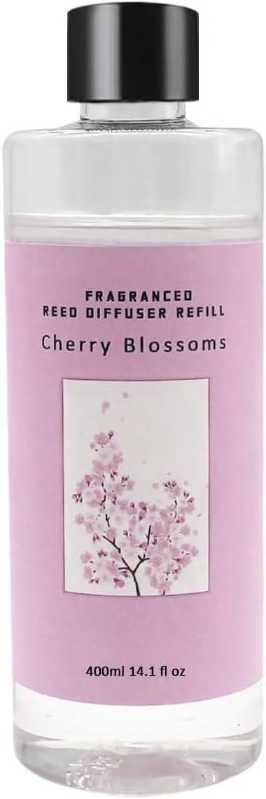 Scent Diffuser Oil Refill | 13.53 fl oz(400ml) Home Fragrance Defusers | Scented Aroma Essential Oil Reed Diffuser Cherry Blossoms 400ml