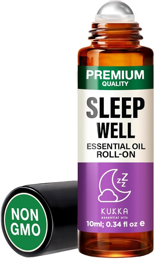 Kukka Sleep Well Essential Oil Roll On - 0.34 Fl Oz - Supports Relaxation and Comfort Before Bed for Restful Nights - Compact Roll-On, Alcohol-Free, Non-GMO and Cruelty-Free