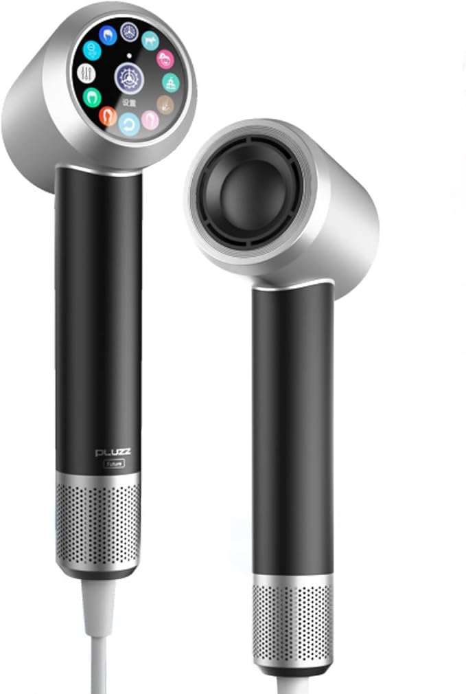 Future Smart Hair Dryer, Touchscreen Control, Auto Hand Detection, 15 Settings, 500 Million Negative Ions, 140,000 RPM Brushless Motor, High-Speed Fast Drying Blow Dryer for Salon & Home