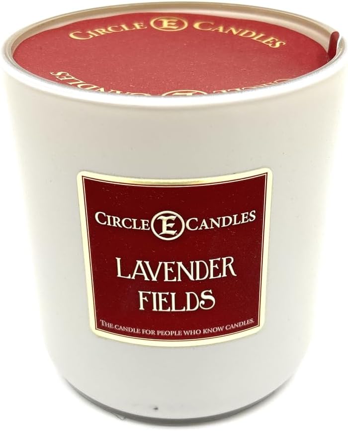 Circle E Candles, Lavender Fields Scent, Medium Size Jar Candle, 7oz – Soothing Aromatherapy Candle, Clean Floral Relaxing Home Fragrance, Made in USA