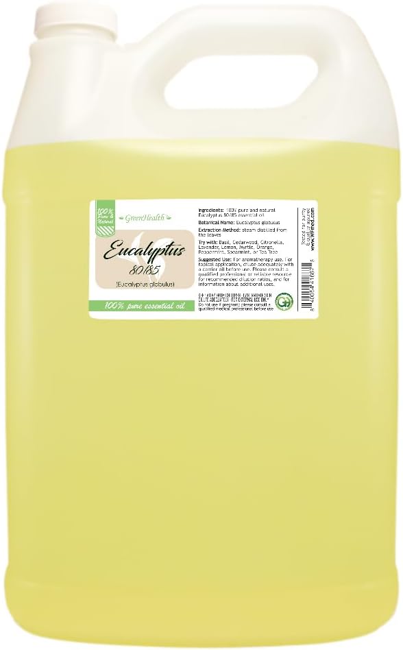 Eucalyptus 80/85 Essential Oil - 1 Gallon - Plastic Jug - 100% Pure & Uncut - GreenHealth