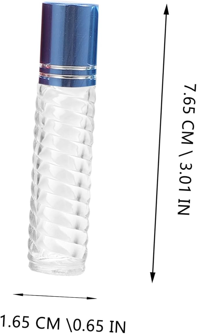 12pcs 5ml Glass Perfume Roll-on Bottles Essential Oil Sub-packaging Kit with Caps Portable Mini Refillable Bottles for Travel and Aromatherapy Random Color
