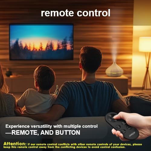 Essential Oil Diffuser, JANDIP 400ml Scent Diffuser with waterless auto Off and Timer Functions, Mist humidifier with Lighting, eco-Friendly Materials, Perfect for Office and Home.
