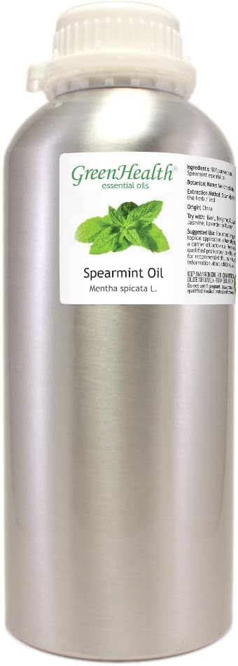 Spearmint Essential Oil - 32 fl oz - 100% Pure Essential Oil - Aluminum Bottle - Greenhealth