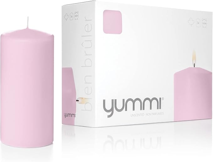 yummi 3" x 6" Blush Round Pillar Candles - 3 per Pack