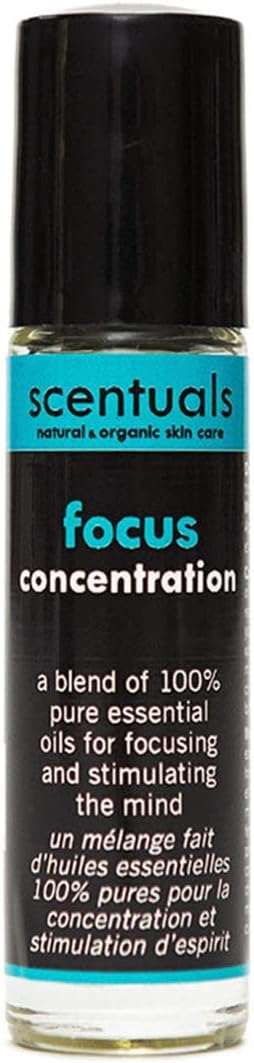 Essential Oil Blend Roll On: Peppermint Essential Oil,Cedarwood and Clary Sage Oil, 100% Pure Natural, to Improve Mental Focus & Concentration, Aromatherapy, Essential Oil Perfume (9 ml | 0.3 oz)