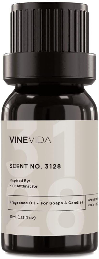 VINEVIDA Scent NO. 3128 Fragrance Oil - 10mL - Inspired by: Noir Anthracite Fragrance Oil for Candle Making - Made in USA Candle Scents Scents for Soap Making