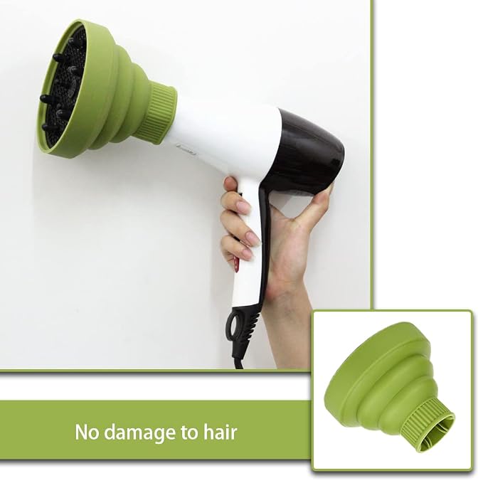 Hair Diffuser Attachment for Hair Dryer Travel Collapsible Portable Diffuser for Curly Hair Women .Airflow Attachment for Salon or Home Use with Nozzle 1.65-1.9In Non-universal