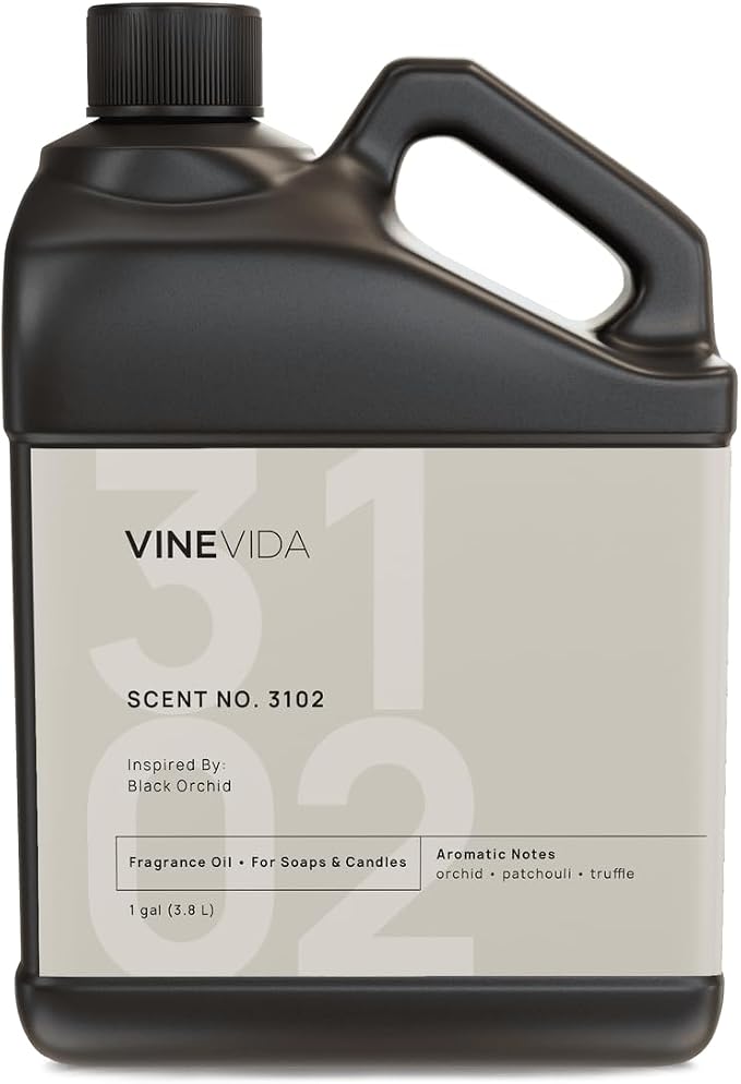 VINEVIDA Scent NO. 3102 Fragrance Oil - 1 Gallon (8lbs) - Inspired by: Black Orchid Fragrance Oil for Candle Making - Made in USA Candle Scents Scents for Soap Making