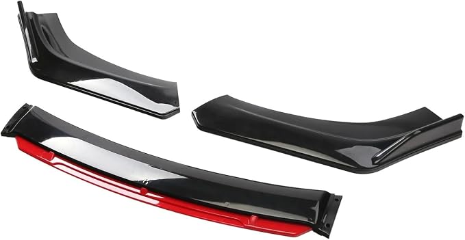Car Universal Front Shovel Gloss Bumper Lip Body Kit Under Lips Diffuser Spoiler Accessories Auto Parts(Red)