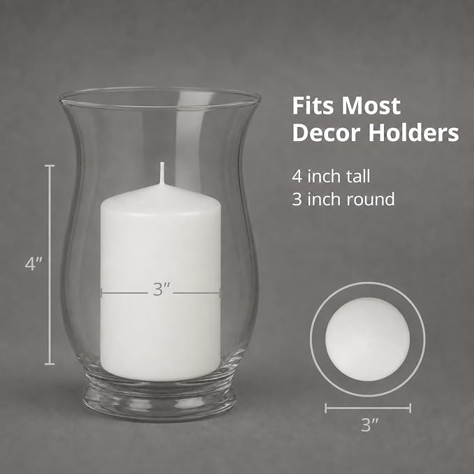 yummi 3" x 4" White Round Pillar Candles - 3 per Pack