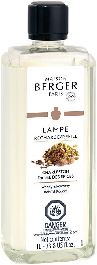 MAISON BERGER Lampe Berger Refill, 1 L, Charleston | Catalytic Lamp Fragrance Refill, Helps Neutralize Odors, ~160 h Fragrance Diffusion, Made in France