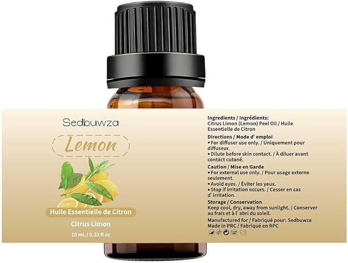 Lemon Essential Oil, Pure Organic Lemon Fragrance Oil for Diffuser, Humidifier, Soap, Candle, Perfume