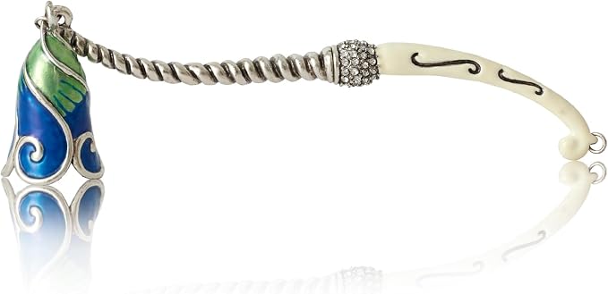 Candle Snuffer Extinguisher with Diamond Decoration Long Handle, Alloy Wick Flame Candle Put Out Tool Safely, Gift for Candle Lovers (Blue White)