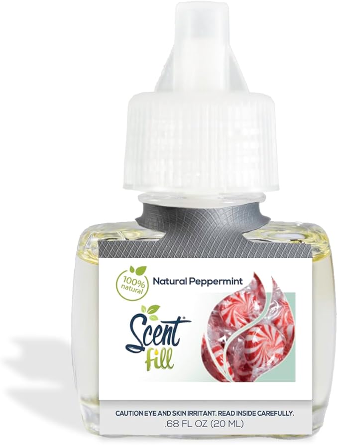 Scent Fill 100% Natural Fresh Peppermint Plug in Starter Kit, 4 Refills & Diffuser