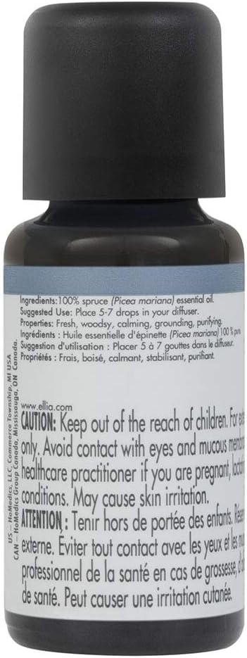 Ellia Spruce Diffuser Essential Oil | 15ml, 100% Pure, Therapeutic Grade