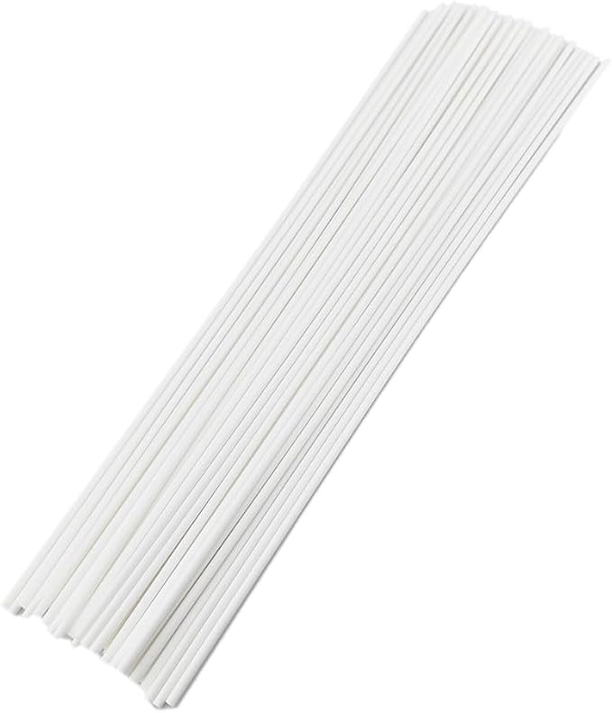 50PCS White Fiber Reed Diffuser Sticks 12 Inch Long 3mm Diameter Strong Absorption Refill Replacement Reeds for Diffuser Stick Essential Oil Scented Aroma Fragrance Rod for Home Office Spa