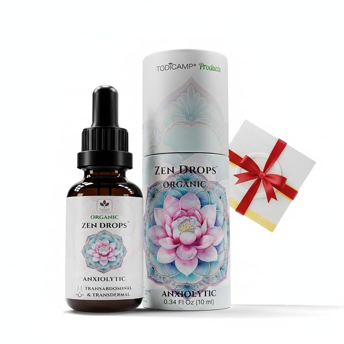 TODICAMP Anxiolytic Navel Patch & Skin Application Calming Essential Oil Blend for Relief & Relaxation - Bergamot Orange Ylang Ylang Frankincense Lemongrass in Castor Oil - 0.34oz