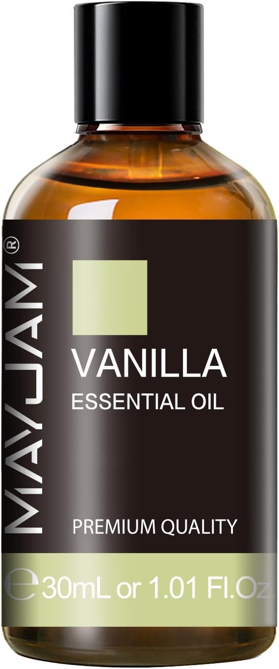 Vanilla Essential Oil 30ml/1.01fl.oz, MAYJAM Premium Vanilla Oils for Aromatherapy, Diffuser, Soap Making, Candle Making, Long Lasting Scents