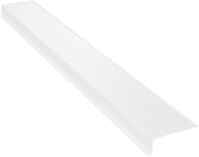 KASTLITE Linear Under Cabinet Light Cover Replacement | White Ribbed Acrylic Undercabinet Lens Diffuser | 36" L x 2-3/4"W x 15/16" H | Under Counter Lights for Kitchen, Bathroom & Vanity | Shape D