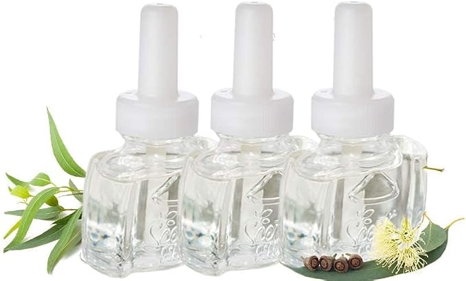 Scent Fill 100% Natural Eucalyptus Plug in Air Freshener, Scented Oil Refills, 3 Refills