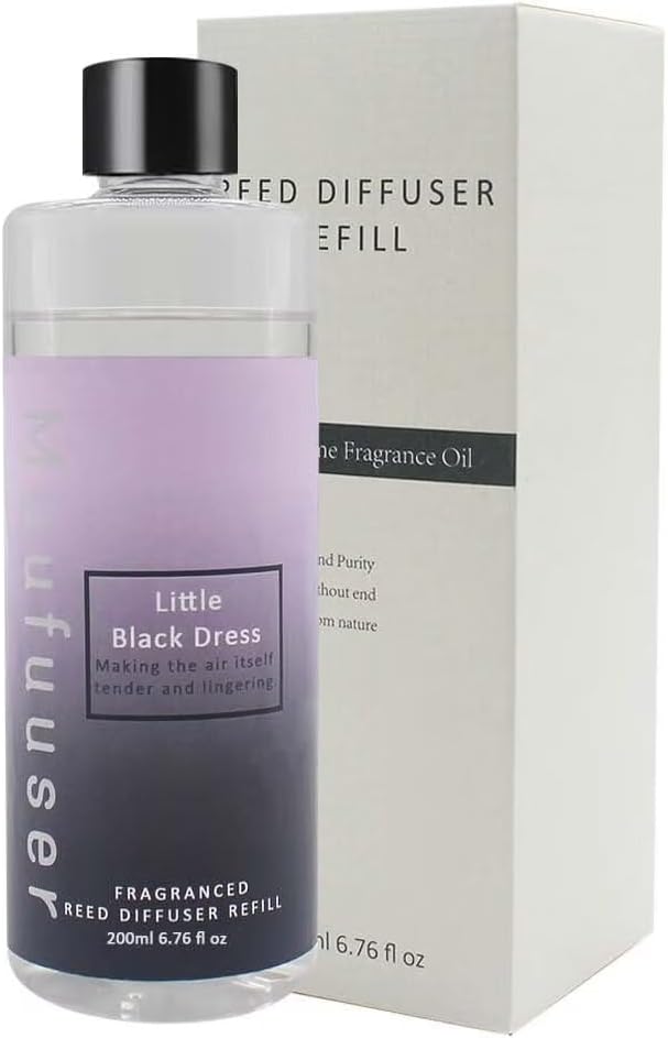 Reed Diffuser Refill, 200ml Scented Oil Refill for Home Fragrance, Long-Lasting Aromatherapy Oils for Reed Diffuser Sticks, Clean Formula with Premium Fragrance Oils, 6.8 Fl Oz (24 Scents