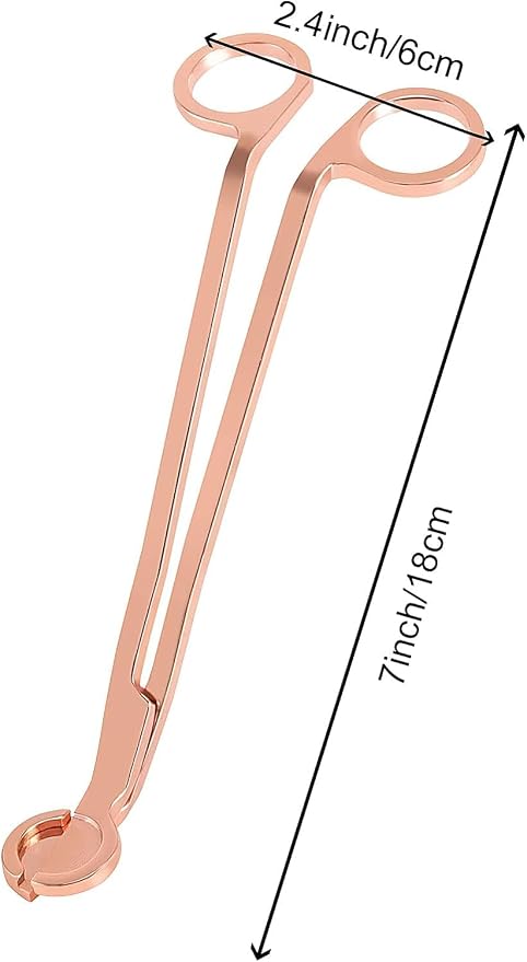 2pcs Candle Wick Trimmer, Polished Wicker Scissors, go deep into The Candle to Cut Spent Chips, Allow The Cleaner to Burn and Prevent Smoke buildup (Rose Gold)