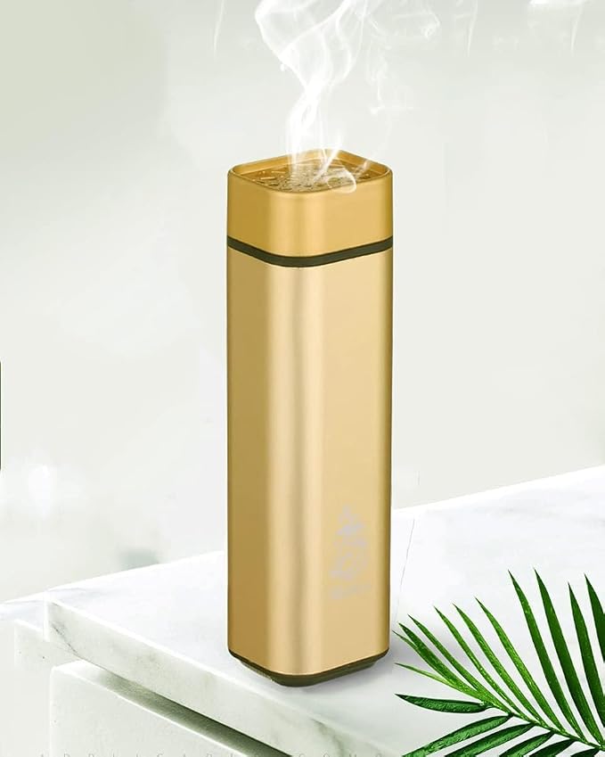 Portable Mini Incense Burner Bakhoor USB Rechargeable Aroma Diffuser Arabic Electric Incense Holder Muslim Home Decor & Car Air Freshener,Gold1