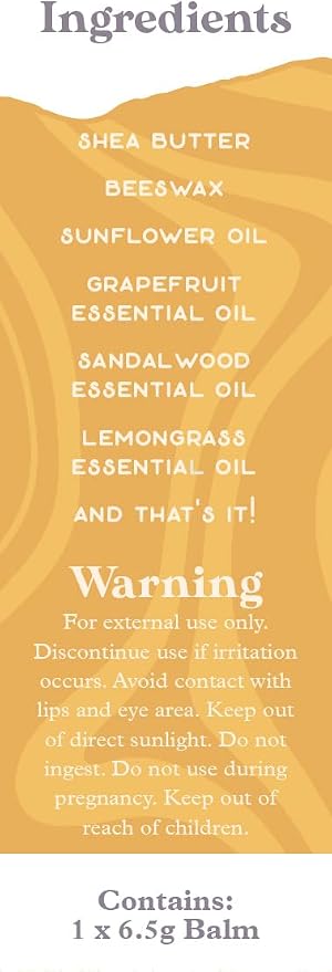 PURPLE CANYON Essential Oils Balm Stick | Mystic Energy Aromatherapy by Tacoma Aroma | Beeswax Body | Grapefruit, Lemongrass & Sandalwood Essential Blend For Mindfulness | 6.5 grams