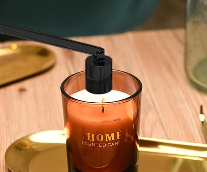 Candle Snuffer, Stainless Steel Wick Flame Extinguisher Elegant Candle Accessory for Candle Lovers - Matte Black