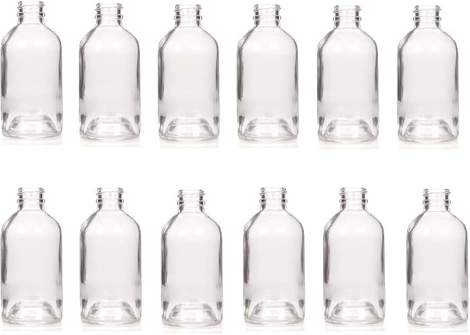 Hosley Set of 12 Diffuser Boston Round Style Glass Diffuser Bottles 85 Milliliter Large. Great for Storing Essential Oils DIY Diffusers Craft Projects Wedding Party O9
