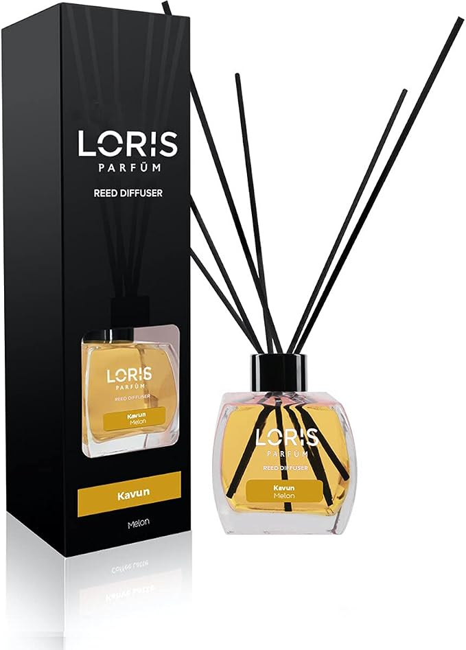 Loris Melon Reed Diffuser Set with Dried Flowers | Reed Diffusers for Home with Sticks | Bathroom Diffuser & Room Scent | Long-Lasting Home Fragrance | 120 mL / 4.06 fl oz