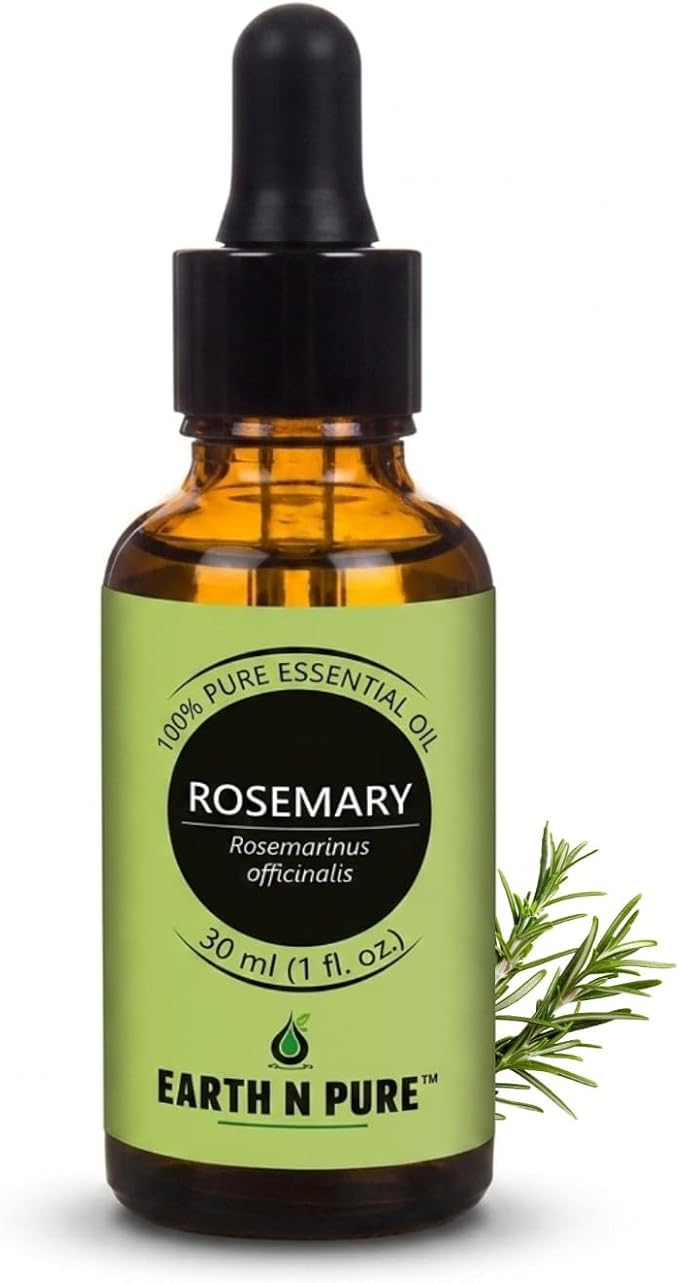 Earth N Pure Rosemary Essential Oil for Hair Growth, Natural & Therapeutic Grade with Glass Dropper- 30 ML